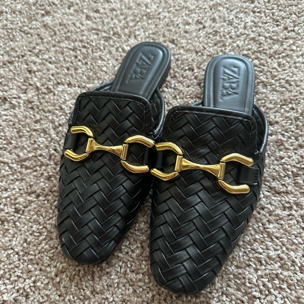 zara black mules